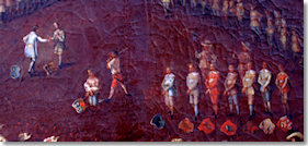 Kurz vor seiner Hinrichtung übergibt der 16-jährige Konradin Ring und Handschuh zu treuen Händen an Heinrich von Waldburg; Kunstsammlungen der Fürsten zu Waldburg-Wolfegg, Schloss Wolfegg