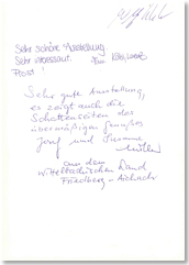 Seite aus dem Besucherbuch