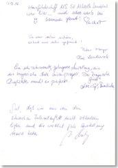 Seite aus dem Besucherbuch