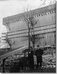 Icy scaffolding on the Schlenkerla brewery in Bamberg (Photo: Schlenkerla Brewery, Bamberg)