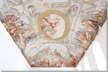 Deckengemälde von Matthäus Günther in der Bibliothek des Klosters Aldersbach (Haus der Bayerischen Geschichte, Augsburg / Foto: Philipp Mansmann)
