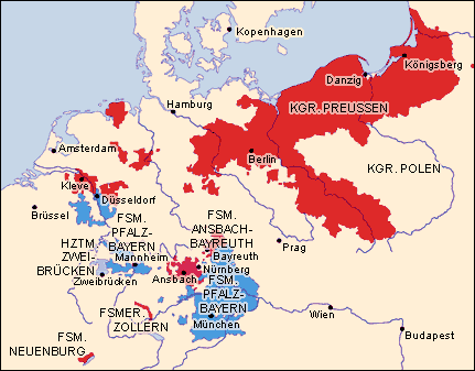 Vergrößerung der Karte zu 1779
