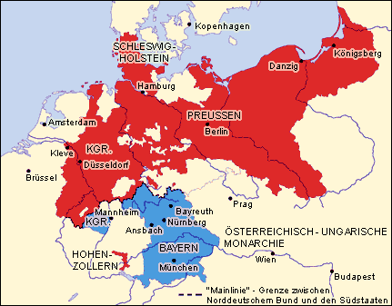 Vergrößerung der Karte zu 1866