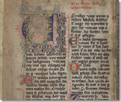 Handschrift D des Nibelungenlieds<br><br>Handschrift D des „Nibelungenlieds“ – Weltliteratur aus dem bairisch-österreichischen Donauraum.<br><br>Das Nibelungenlied wurde vermutlich um 1200 am Passauer Bischofshof von einem anonymen Dichter verfasst. Der auf älteren Sagenstoffen basierende Text wurde das gesamte Mittelalter hindurch vor allem beim Adel gern gelesen, zahlreiche Handschriften wurden bis ins ausgehende Mittelalter angefertigt. Die Handschrift D ist eine der vier vollständig erhaltenen ältesten Fassungen aus dem 13. und 14. Jahrhundert. In bairisch-österreichischem Dialekt verfasste der Autor rund 2400 Strophen über Leben und Tod des Helden Siegfried und die Rache, die seine Frau Kriemhild an den Burgunden nimmt. Obwohl ihnen ihr schreckliches Ende von zwei Meerjungfrauen aus der Donau prophezeit wird, ignorieren sie die Warnung und ziehen die Donau entlang an den Hof König Etzels. Auf ihrem Weg nach Ungarn müssen sie unter anderem auch gegen die Bayern kämpfen.<br><br>Handschrift D des „Nibelungenlieds“<br>Pergament; 1. Drittel 14. Jh.<br><br>© Bayerische Staatsbibliothek, München, Cgm 31.<br><br>Verwendung nur im Rahmen der Berichterstattung zur Bayerisch-Oberösterreichischen Landesausstellung 2012.<br>Abdruck honorarfrei, Beleg erbeten (HdBG, Pf 101751, 86007 Augsburg)