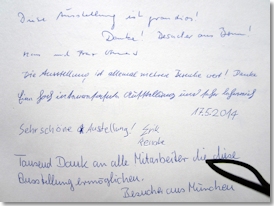 Aus dem Besucherbuch