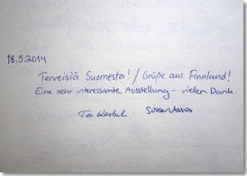Aus dem Besucherbuch