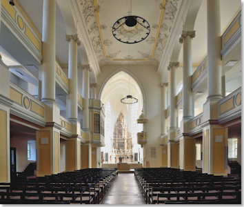 Blick in die Morizkirche in Coburg (© Haus der Bayerischen Geschichte, Augsburg, Foto: Dr. Evelyn Pechinger-Theuerkauf)