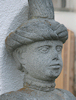 Aufw�ndig gestalteter Radabweisstein an der Ettlm�hle bei Eberhardsreuth (Gde. Grafenau)