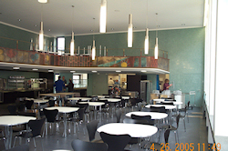 Die Kantine mit ihren typischen Dekorationen der fünfziger Jahre, © Staatliches Bauamt Würzburg